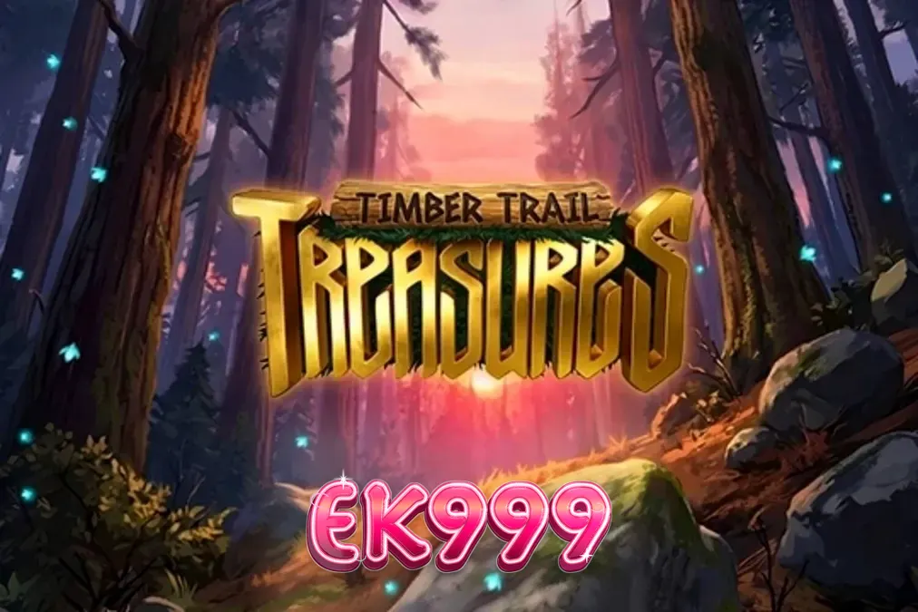 Timber Trail Treasures স্লট গেমের একটি দৃশ্য যেখানে কাঠুরিয়া এবং বনের প্রতীকগুলো দেখা যাচ্ছে
